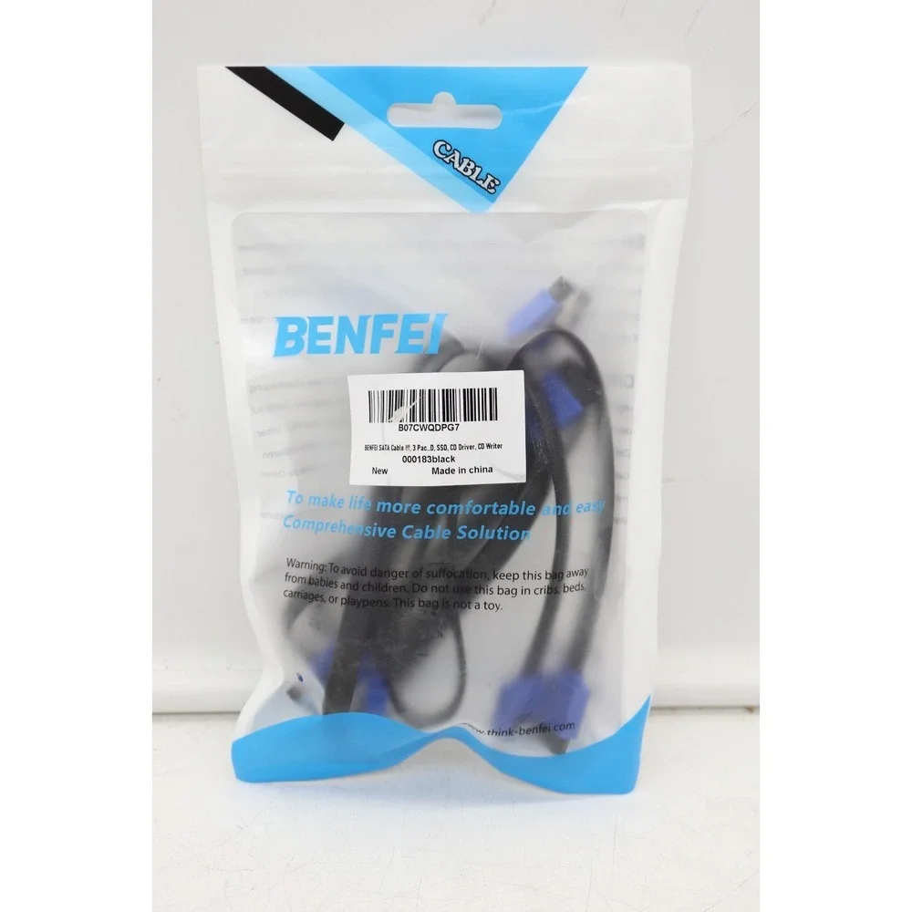 BENFEI SATA Cable III, 3 Pack SATA Cable III 6Gbps Straight HDD SDD Data Cable